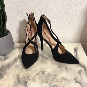 Black Strappy Women's Heels 5.5